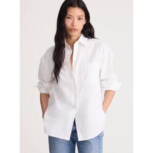 Madewell | NWT Easy Shirt White Button Front Cotton Blouse | Sz M